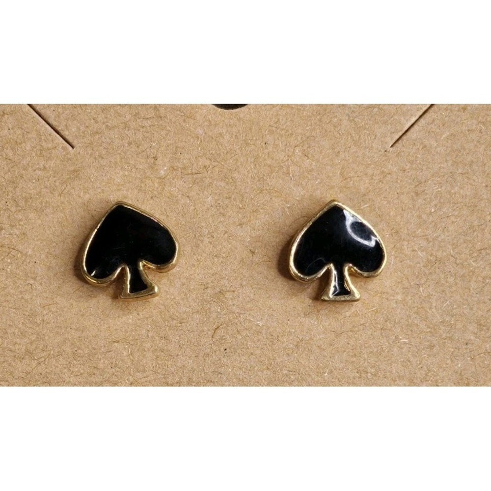 Kate Spade New‎ York Black Gold Stud Earrings NWOT